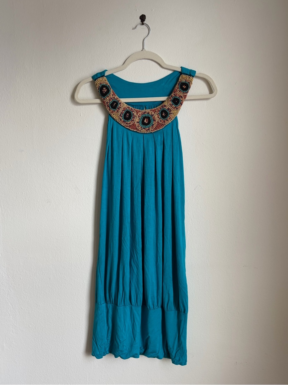 Kiwi Turquoise Beaded Y2K Dress